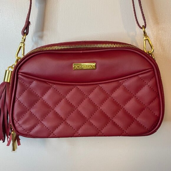 Joy & Iman Red quilted leather Crossbody purse - Picture 3 of 16
